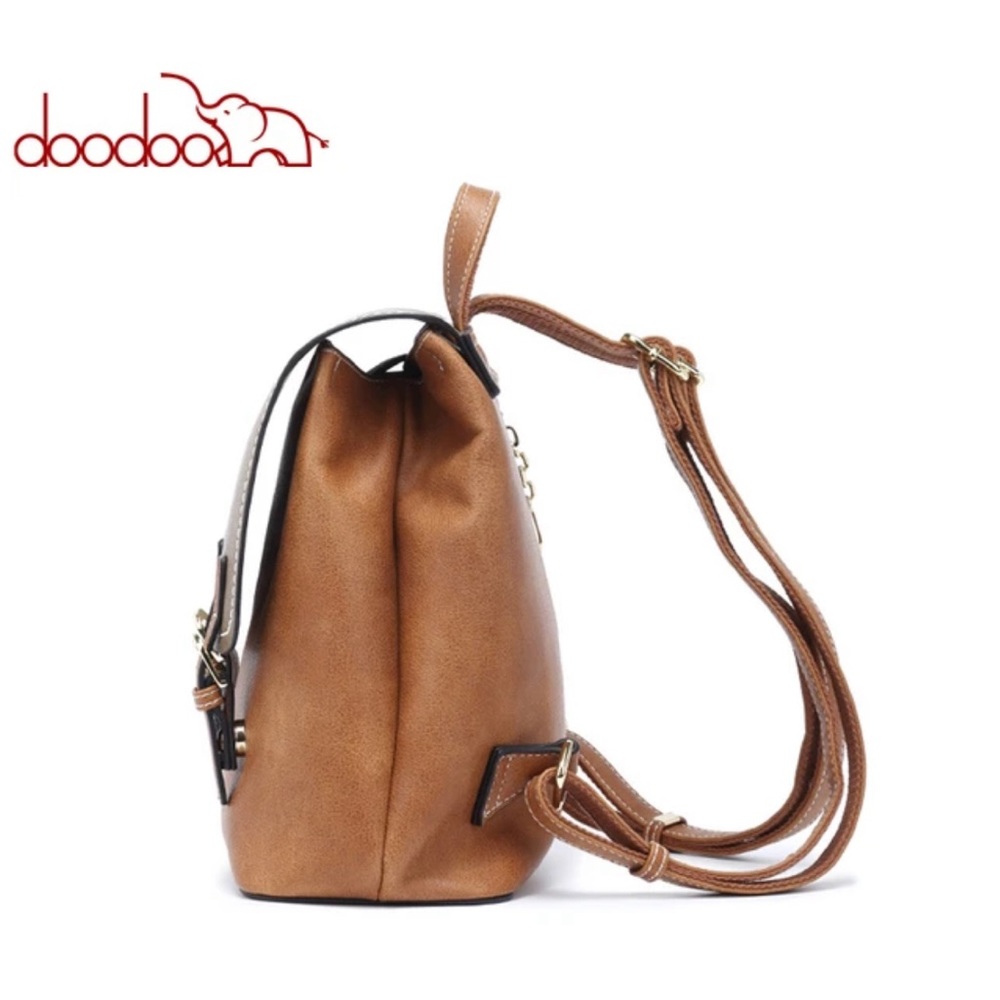Women’s Backpack Purse in Tan Pu Leather for Multifunctional Use - Picture 6 of 9